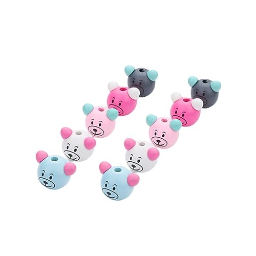 MOKKHNB 10Stücke DIY Bastelperlen Holzperlen Tierkopfform Für Basteln Schmuckzubehör Für Armbänder Und Mehr Zufällige Designs von MOKKHNB