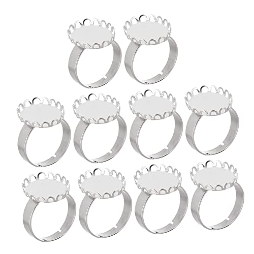 MOKKHNB 10Stücke Edelstahlringbasen Runde Fingerringschalen für DIY Schmuck Metallring Zubehör für Kreative Ringgestaltungen und Persönliche von MOKKHNB