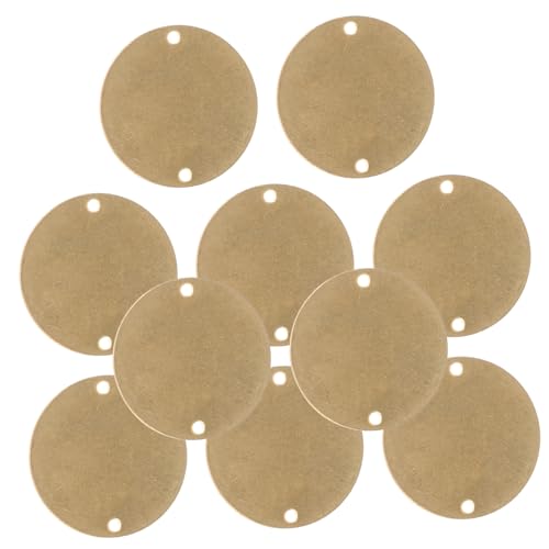 MOKKHNB 10Stücke Runde Kupfer Metall Stempel Tags Blank Gravur Anhänger für DIY Schmuckherstellung Doppelte Langlebig Bastelmaterial von MOKKHNB