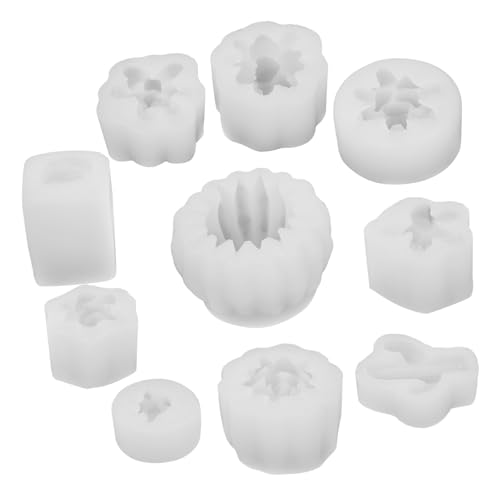 MOKKHNB 10Stücke Teiliges Silikon Kerzenformen für DIY Duftkerzenherstellung Flexible Sukkulente Silikonform Sicher und Einfach zu Verwenden für Gießen und Basteln von MOKKHNB