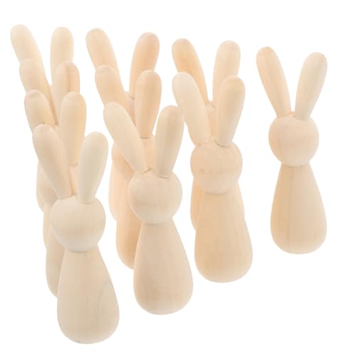 MOKKHNB 10Stücke Unvollendete Holz Kaninchen Puppen DIY Holzfiguren zum Bemalen Bastelsets für Dekoration und für MOKKHNB 10Stücke Unvollendete Holz Kaninchen Puppen DIY Holzfiguren zum Bemalen Bastelsets für Dekoration und für von MOKKHNB