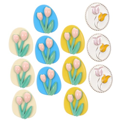 MOKKHNB 12 Stück Bunte Tulpenknöpfe Dekorative Knöpfe Langlebiger für DIY Handwerk Geeignet für Kleidung Taschen und Mehr von MOKKHNB