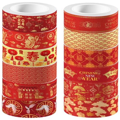 MOKKHNB 12Rollen Washi Tape Dekoratives Klebeband für Scrapbooking DIY Handarbeit und Journaling Vielseitige Klebebänder mit Drachenmotiv für Kreativprojekte MOKKHNB 12Rollen Washi Tape Dekoratives Klebeband für Scrapbooking DIY Handarbeit und Journaling Vielseitige Klebebänder mit Drachenmotiv für Kreativprojekte von MOKKHNB