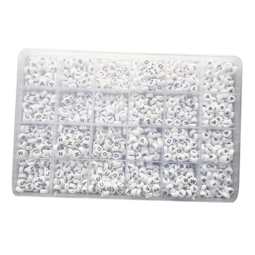 MOKKHNB 1350 Stück Teiliges Kunststoff Buchstabenperlen Flache Ovale DIY Alphabet Perlen für Schmuckherstellung Bastelperlen für Armbänder Halsketten Umweltfreundlich Vielseitig von MOKKHNB