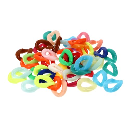 MOKKHNB 150 Stück Teiliges Acrylkettenglied Bunte Schmuckverbinder Leicht Langlebig für DIY Schmuckherstellung Armbänder Ohrringe Zubehör von MOKKHNB