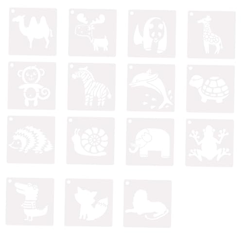 MOKKHNB 15Blätter Cartoon Tierschablonen Teiliges Hohles Design für Zeichnen und Basteln für Scrapbooking und Schulprojekte Fördert Fähigkeiten bei Kindern von MOKKHNB