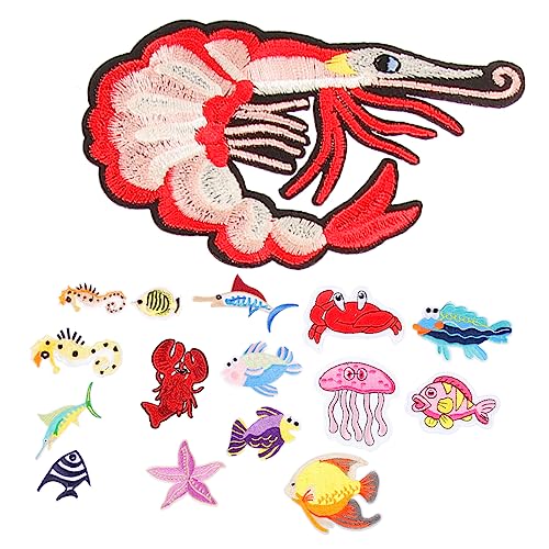 MOKKHNB 16Stücke Teiliges DIY Bügel Patches Kreative Bestickte Applikationen für Kleidung Taschen und Mehr für Gestaltung und Einfache Reparaturen von MOKKHNB
