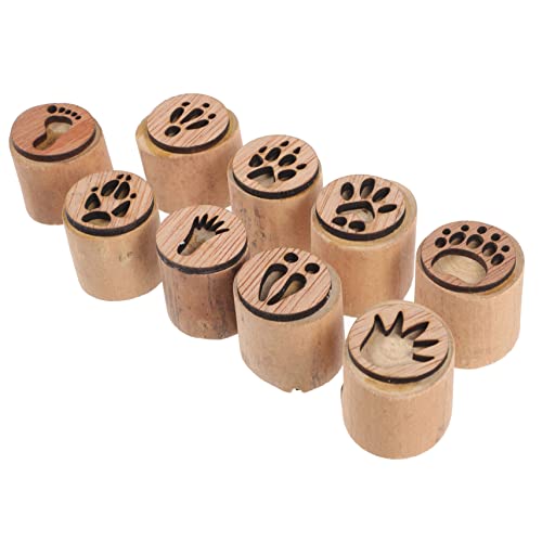 MOKKHNB 1Satz Garten Holzstempel für DIY Karten Fußabdruck Stempel mit Verschiedenen Mustern Dekorativer Stempel für Kreative Bastelprojekte für Erwachsene von MOKKHNB