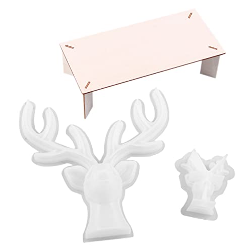 MOKKHNB 1Satz Geweih Gießform Hochwertigem Silikon für DIY Epoxidornamente Holzständer für und Bastelprojekte Robust und Vielseitig Einsetzbar von MOKKHNB