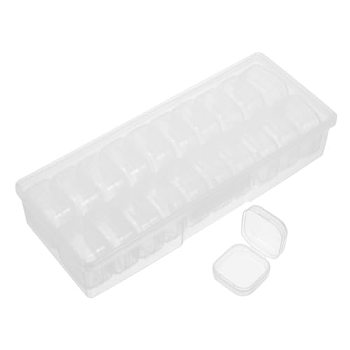 MOKKHNB 1Satz Mini Aufbewahrungsbox mit Teiliges Transparente Organizer Box für Perlen Schmuck und Kleinteile für Büro Schule und Zuhause Leicht und Langlebig von MOKKHNB