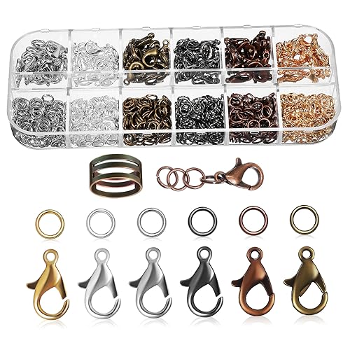 MOKKHNB 1Satz Schmuckverschluss mit Hummerscheren und Jump Ringen Hochwertige Karabinerverschlüsse für DIY Halsketten und Armbänder Öffnungsring und Langlebig MOKKHNB 1Satz Schmuckverschluss mit Hummerscheren und Jump Ringen Hochwertige Karabinerverschlüsse für DIY Halsketten und Armbänder Öffnungsring und Langlebig von MOKKHNB