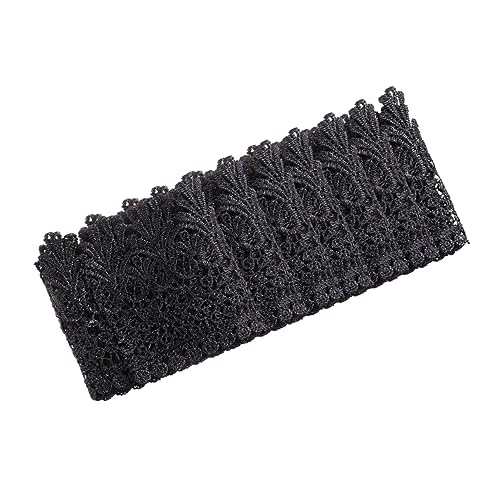 MOKKHNB 1Stück Schwarze Spitzenborte Breit Dekorative Stickerei für DIY Kleidung und Heimdekoration für Hochzeitsfeiern und Nähprojekte von MOKKHNB