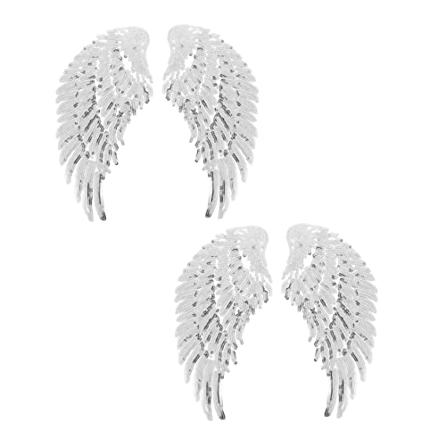 MOKKHNB 2 Paare Pailletten Flügel Aufnäher zum Aufbügeln Glitzernde Applikationen für DIY Kleidung Kostümzubehör Einfach Anzubringen für Verschiedene Materialien und Anlässe MOKKHNB 2 Paare Pailletten Flügel Aufnäher zum Aufbügeln Glitzernde Applikationen für DIY Kleidung Kostümzubehör Einfach Anzubringen für Verschiedene Materialien und Anlässe von MOKKHNB