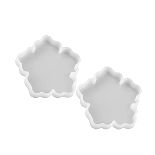 MOKKHNB 2 STÜCK Silikonform für DIY Kristall Epoxidharz Blumen Spiegel Mold für Untersetzer und Anhänger für Handarbeiten zu Hause Studio Weiß S von MOKKHNB