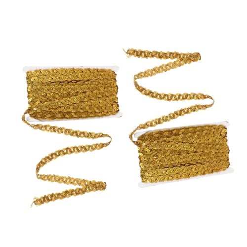 MOKKHNB 2 Stück DIY Pailletten Spitzenband für Kreative Bastelprojekte Dekorative Paillettenborte für Kleidung und Bühnenkostüme Hautfreundlich und Vielseitig Einsetzbar von MOKKHNB