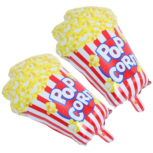 MOKKHNB 2 Stück Popcorn Folienballons Filmabend Dekoration für Kindergeburtstag und Shower Partyaccessoires für Karneval und Filmthemen von MOKKHNB