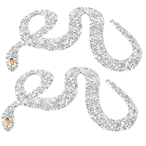 MOKKHNB 2 Stück Snake Design Bügelpatches für Kleidung Dekorative Stickerei Patches zum Aufbügeln oder Nähen für Shirts Hosen Mäntel und Taschen Silber MOKKHNB 2 Stück Snake Design Bügelpatches für Kleidung Dekorative Stickerei Patches zum Aufbügeln oder Nähen für Shirts Hosen Mäntel und Taschen Silber von MOKKHNB
