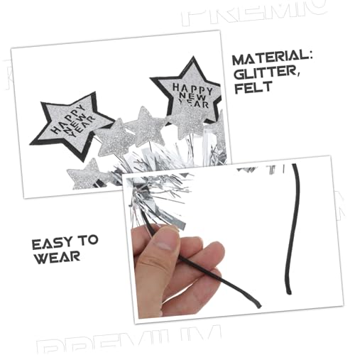 MOKKHNB 2 Stück Teiliges Neujahrs Haarreif mit Glitzerstern Design Leichtes Strapazierfähiges Material Festlicher Kopfschmuck für Silvesterparty Attraktive Geschenkidee für Freunde und MOKKHNB 2 Stück Teiliges Neujahrs Haarreif mit Glitzerstern Design Leichtes Strapazierfähiges Material Festlicher Kopfschmuck für Silvesterparty Attraktive Geschenkidee für Freunde und von MOKKHNB