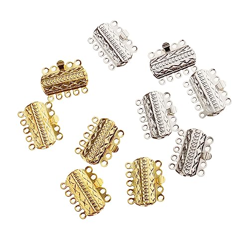 MOKKHNB 20 Stück Teiliges Schmuckzubehör mit Reihigem Schmuckverschluss für Armbänder und DIY Verbinder Silberne Schmuckaccessoires für Kreative Bastelprojekte von MOKKHNB