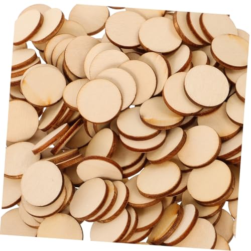 MOKKHNB 200Stücke Unfertige Runde Holzscheiben für DIY Holzhandwerk Glatte Oberfläche zum Malen und Dekorieren für Kreative Bastelprojekte und Dekorationen von MOKKHNB