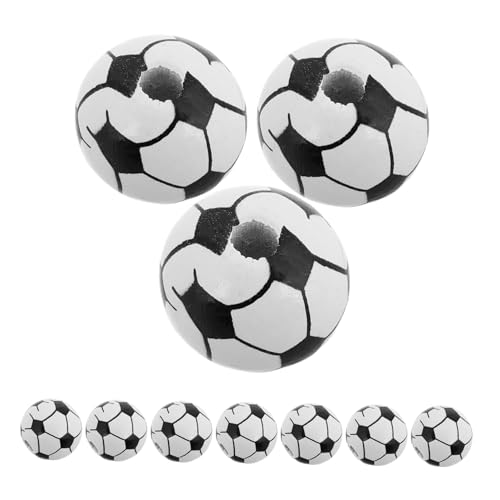 MOKKHNB 20Stücke Fußball Holzperlen für DIY Schmuckherstellung Sportliche Charme Perlen für Handgefertigte Armbänder und Sicheres Material für Kreative Projekte von MOKKHNB