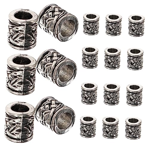 MOKKHNB 20Stücke Zinklegierungs Halterperlen für Bartbindungen und Schmuckherstellung Antik Silberne Abstandshalterperlen für DIY und Armbänder Metallperlen MOKKHNB 20Stücke Zinklegierungs Halterperlen für Bartbindungen und Schmuckherstellung Antik Silberne Abstandshalterperlen für DIY und Armbänder Metallperlen von MOKKHNB