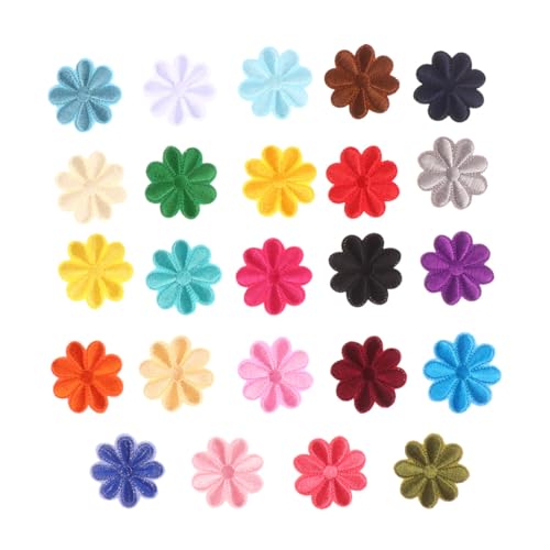 MOKKHNB 24 Stück Teiliges Sonnenblumen stickerei Patches zum Aufnähen und Aufbügeln Bunte DIY Applikationen für Kleidung Hüte Jeans Taschen Langlebige Textil flicken zur Reparatur und von MOKKHNB