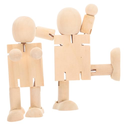 MOKKHNB 2Stücke DIY Holzfiguren Handbemalte Puppen für Bastelprojekte Tischdekoration und Wohnkultur Hochwertigem Naturholz für von MOKKHNB