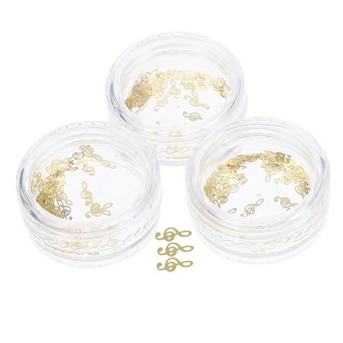MOKKHNB 3 Boxen Musiknoten Harzfüllmaterialien Uv Härtender Epoxidharz Goldene Noten für Schmuck Diy Charmante Musikaccessoires für Projekte für Harzarbeiten von MOKKHNB