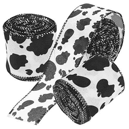 MOKKHNB 3 Rollen Kuhmuster Satinband für DIY Bastelarbeiten pro Rolle zum Verpacken und Dekorieren von Geschenken und Festen MOKKHNB 3 Rollen Kuhmuster Satinband für DIY Bastelarbeiten pro Rolle zum Verpacken und Dekorieren von Geschenken und Festen von MOKKHNB