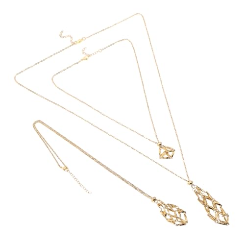 MOKKHNB 3 Stück Kristallkäfig Anhänger Halsketten Netzdesign DIY Schmuckhalter für Edelstein Langlebig Modern Unisex Schmuckzubehör für Kreative Handarbeit MOKKHNB 3 Stück Kristallkäfig Anhänger Halsketten Netzdesign DIY Schmuckhalter für Edelstein Langlebig Modern Unisex Schmuckzubehör für Kreative Handarbeit von MOKKHNB