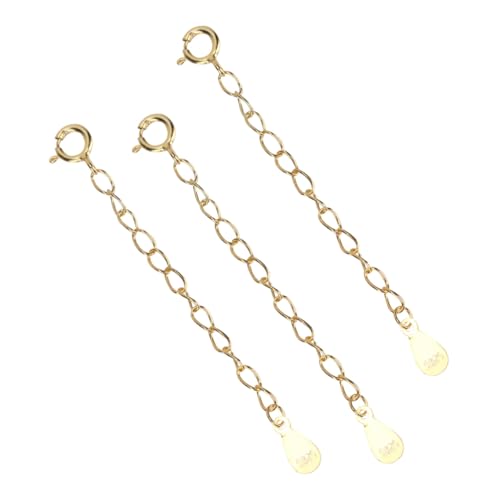 MOKKHNB 3 Stück Sterling Silber Kettenverlängerung mit Federringverschluss Verstellbare Verlängerungskette für Armbänder DIY Schmuckherstellung Silberfarbene Kette mit Tropfen anhänger von MOKKHNB