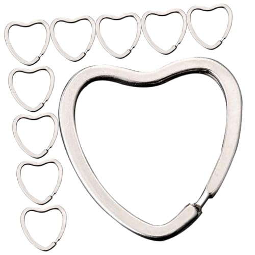 MOKKHNB 30Stücke DIY Herz Schlüsselringe Handgefertigte Metallringe für Schlüsselanhänger für Schmuck zur Abschlussfeier Praktische Zubehör für Kreative Projekte von MOKKHNB