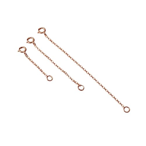 MOKKHNB 3Stücke Sterling Silber Verlängerungsketten für DIY Schmuckherstellung Anpassbare Ketten für und Armbänder Roségold von MOKKHNB