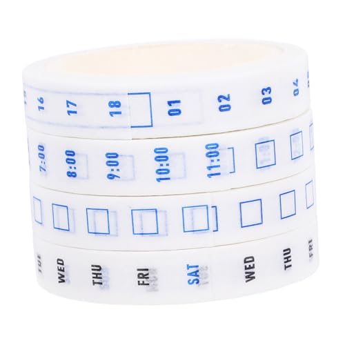 MOKKHNB 4 Rollen Washi Tape Zeitmanagement Klebeband für Planer und Scrapbooking Dekoratives Masking Tape Hochwertigem Washi Papier für Journals und Projekte MOKKHNB 4 Rollen Washi Tape Zeitmanagement Klebeband für Planer und Scrapbooking Dekoratives Masking Tape Hochwertigem Washi Papier für Journals und Projekte von MOKKHNB