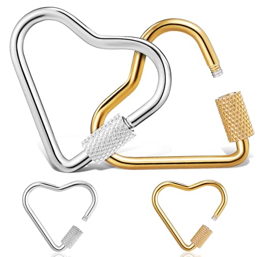 MOKKHNB 4 Stück Herzförmiger Karabiner Clip Schlüsselanhänger für DIY Schmuck Handtaschen Outdoor Aktivitäten Metallmaterial Sichere Verbindung Einzigartiges Design MOKKHNB 4 Stück Herzförmiger Karabiner Clip Schlüsselanhänger für DIY Schmuck Handtaschen Outdoor Aktivitäten Metallmaterial Sichere Verbindung Einzigartiges Design von MOKKHNB