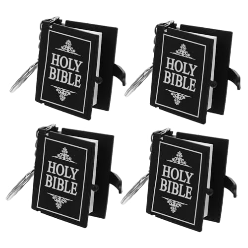 MOKKHNB 4 Stück Inspirierende Mini Bibel Schlüsselanhänger Set mit Englischen Zitaten Leichtgewichtiger Tragbarer Miniatur Buch Schlüsselring für Taufe Babyparty und Religiöse Feiern MOKKHNB 4 Stück Inspirierende Mini Bibel Schlüsselanhänger Set mit Englischen Zitaten Leichtgewichtiger Tragbarer Miniatur Buch Schlüsselring für Taufe Babyparty und Religiöse Feiern von MOKKHNB