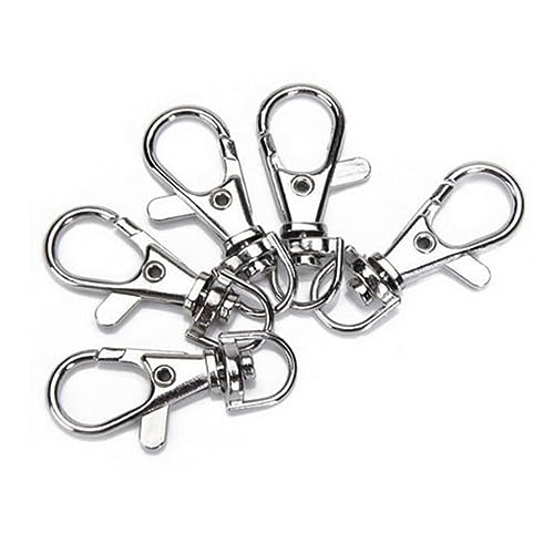 MOKKHNB 40 Stck Haltbare Metall Drehaugen Lobster Karabiner Schlüsselanhänger Set Silber für DIY Projekte und Handwerk von MOKKHNB