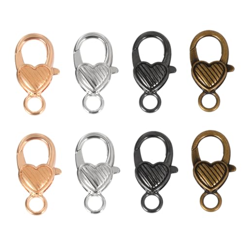MOKKHNB 40 Stück Herzform Lobster Claw Clasp Antikfarbige Verschlüsse für Taschen und DIY Schmuck Hochwertige Leicht und Vielseitig von MOKKHNB