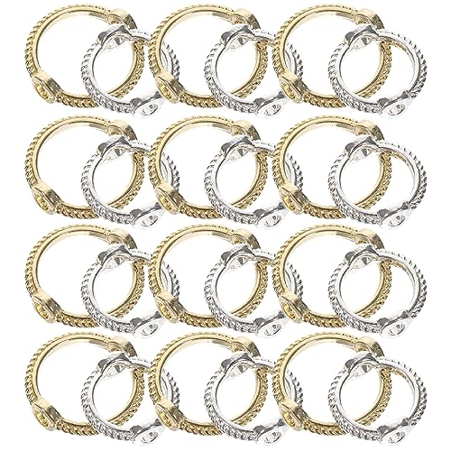 MOKKHNB 40 Stück Kupferperlen Runde Ringförmige Verbinder Doppellochige Kreisperlen für DIY Armbänder und Ohrringe Schmuck Bastelzubehör von MOKKHNB