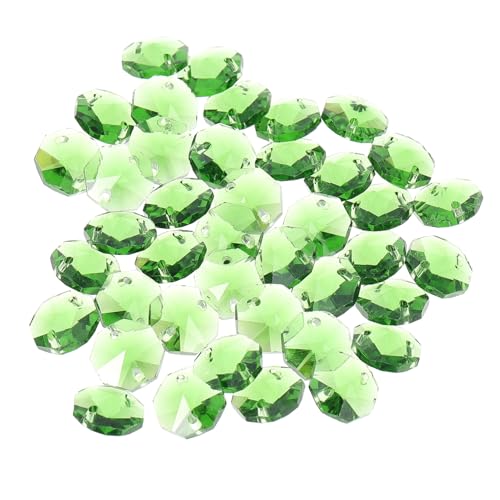 MOKKHNB 40 Stück Teiliges Glas mit Doppel Loch Oktogonale Bunte Schmuckperlen zum Auffädeln Dekorative Lose Bastelperlen für Armbänder und Heimdeko von MOKKHNB