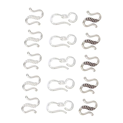 MOKKHNB 40Stücke S Haken Verschlüsse Silberbeschichtung für DIY Schmuckzubehör für Armbänder und Langlebig und Rostfrei Vielseitige Designs von MOKKHNB