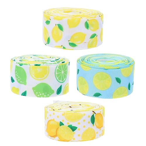 MOKKHNB 4Rollen Zitronen Robustband DIY Bastelband für Geschenkverpackungen und Partydekoration Langlebiges Bedrucktes Design mit Frischen Zitronenmotiven Yards MOKKHNB 4Rollen Zitronen Robustband DIY Bastelband für Geschenkverpackungen und Partydekoration Langlebiges Bedrucktes Design mit Frischen Zitronenmotiven Yards von MOKKHNB