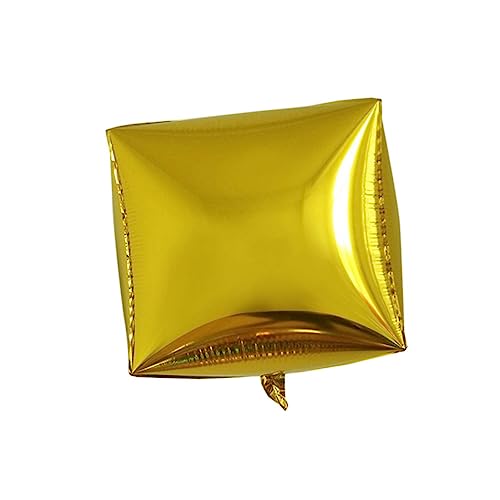 MOKKHNB 5 Stück Aluminium Folienballon Gold für Geburtstagsfeiern und Feste Einzigartige Quadratische Form Wiederverwendbar für Dekorationen und Fotorequisiten von MOKKHNB