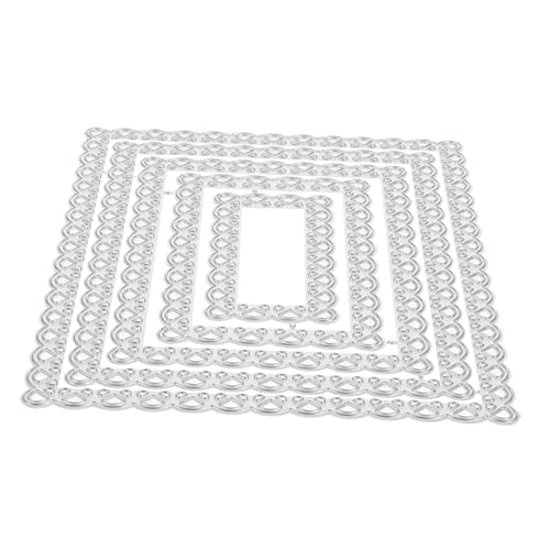 MOKKHNB 5 Stück Teiliges Metall Stanzformen Rechteckige Spitzenrahmen für Scrapbooking und Kartengestaltung Vielseitig Einsetzbar für Papier und Dünne Stoffe DIY Prägeschablonen für MOKKHNB 5 Stück Teiliges Metall Stanzformen Rechteckige Spitzenrahmen für Scrapbooking und Kartengestaltung Vielseitig Einsetzbar für Papier und Dünne Stoffe DIY Prägeschablonen für von MOKKHNB