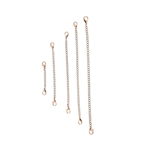 MOKKHNB 5 Stück Teiliges Verlängerungskettenset mit Karabinerverschluss für DIY Schmuckherstellung Roségold für und Armbänder von MOKKHNB