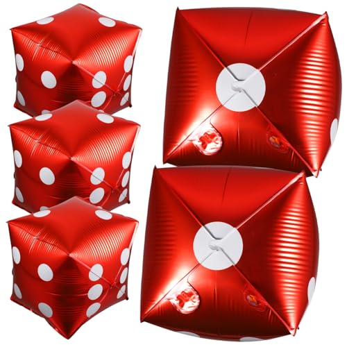 MOKKHNB 5 Stück Würfel Folienballons Party Dekorationen für Geburtstagsfeiern und Veranstaltungen Kreative Würfelform Selbstverschließend Langlebig und von MOKKHNB
