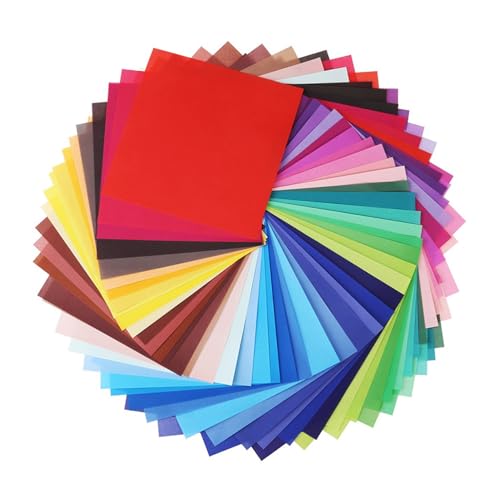 MOKKHNB 50 Blatt Origami Papier Einseitig Quadratisch zum Basteln Kunsthandwerk für Faltprojekte und Farbtraining Eltern junge Mädchen aktivität von MOKKHNB