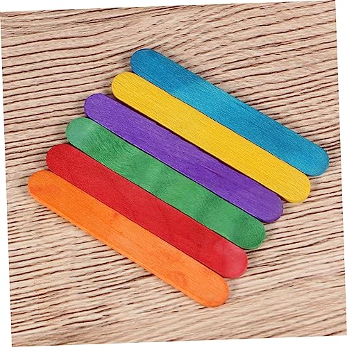 MOKKHNB 50 Stück DIY Bunte Holz Craft Sticks für Bastelarbeiten Modellbau Lernfarben Collage Holzstäbchen für Kreative Handarbeiten von MOKKHNB