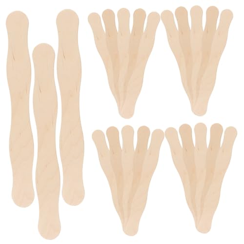 MOKKHNB 50 Stück Diy Holzstäbe für Bastelprojekte Lebensmittelechte Eisstiele Wiederverwendbar für Kreative Anwendungen von MOKKHNB